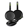 Monix Green Pack 3 Sartenes Aluminio Forjado Ø18cm Ø22cm Ø26cm M481241